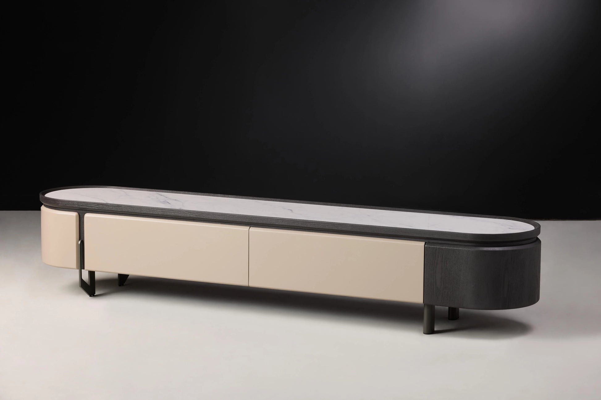 Tiana Beige Tv Unit With Marble Top Display