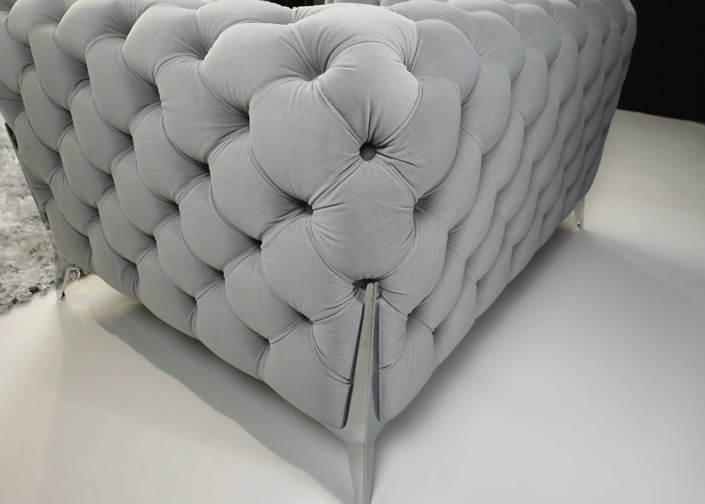 Velvet Mars 3 Seater Grey Soft Cushion Design
