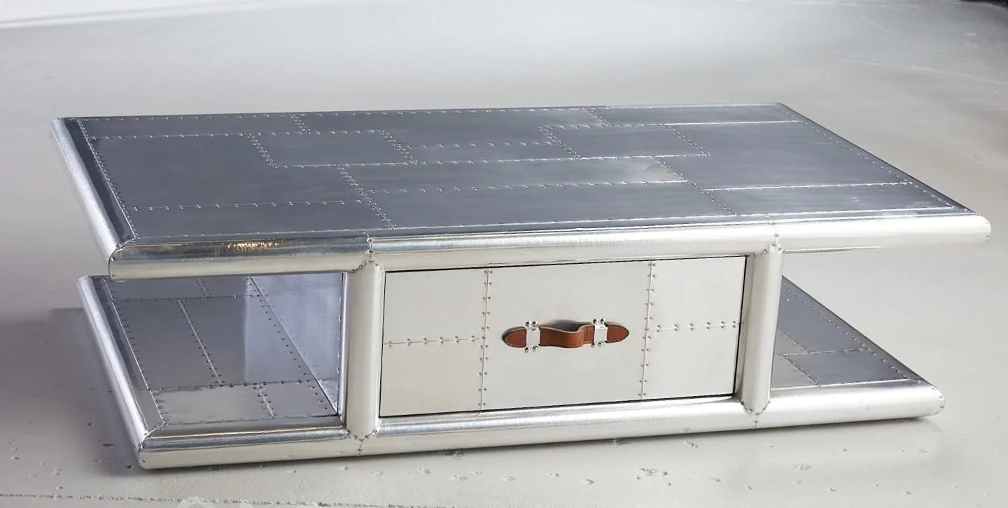 Vintage Style Coffee Table in Silver Finish