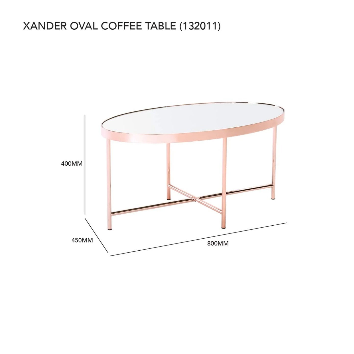 Xande Oval Mirror Top Coffee Table Size Guide