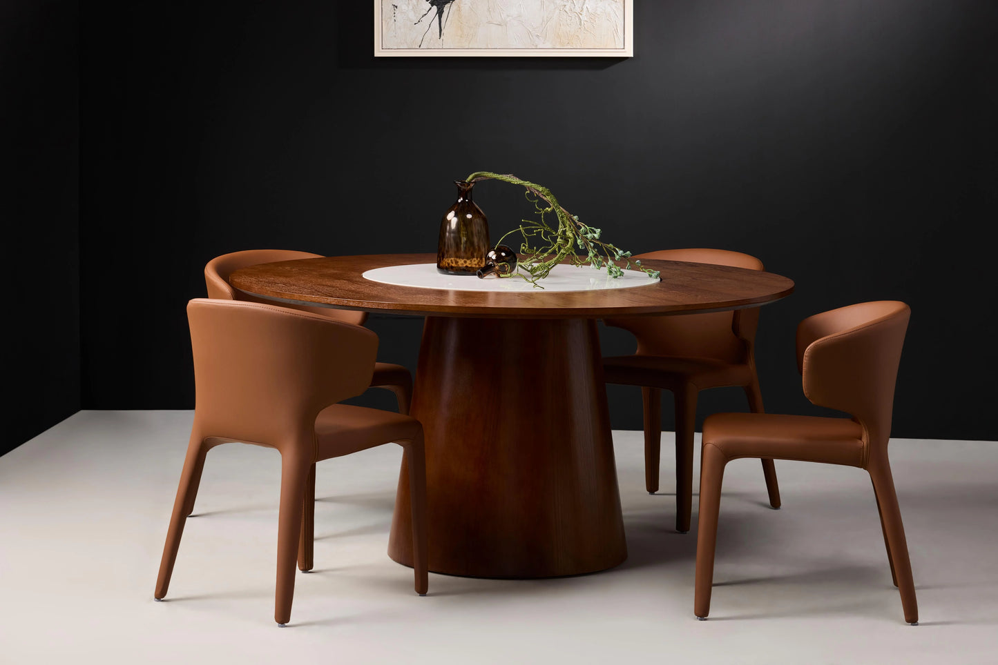 Yara Dark Wood 6 Seater Round Dining Table