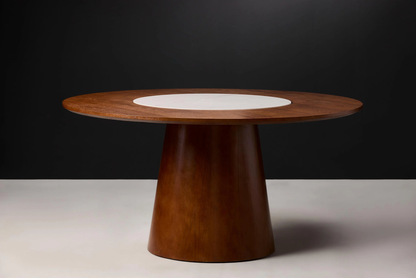 Yara Dark Wood Round Dining Table Detail Design
