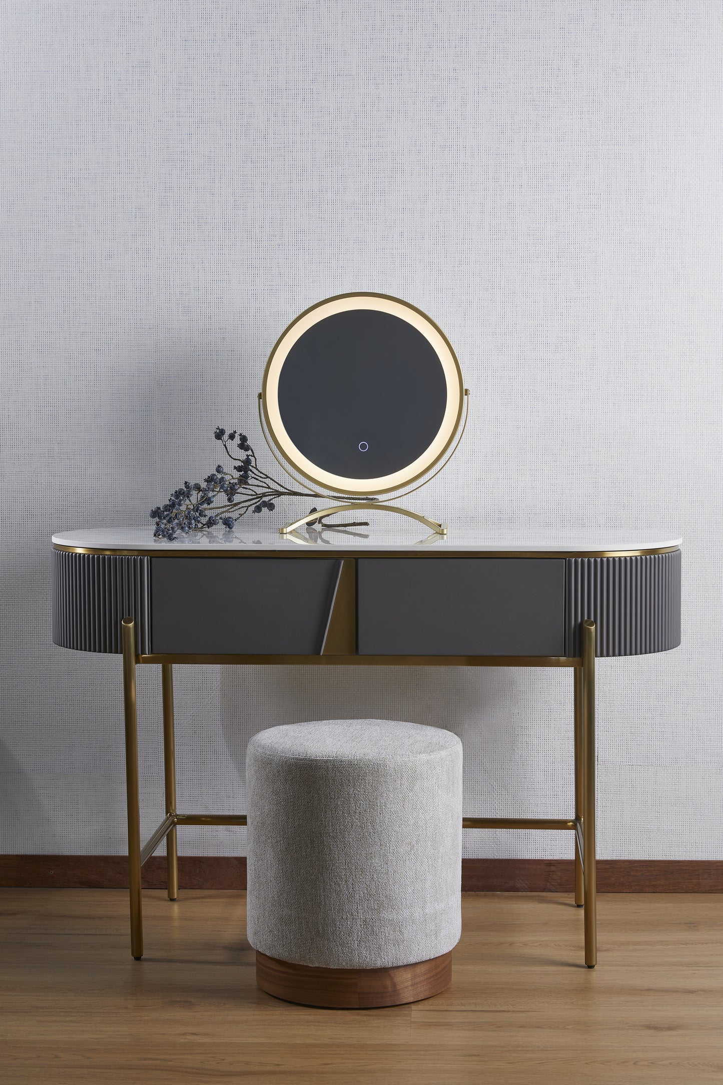 Flora White Marble Top Dressing Table