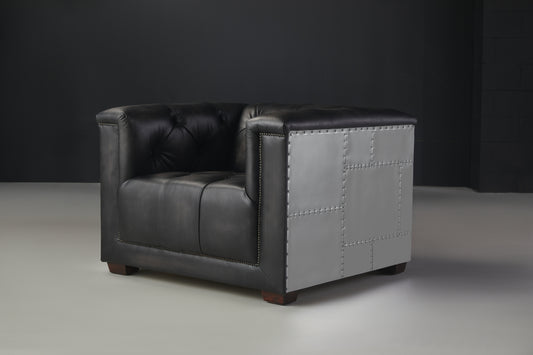 Black Vintage Style Sofa 1 seater