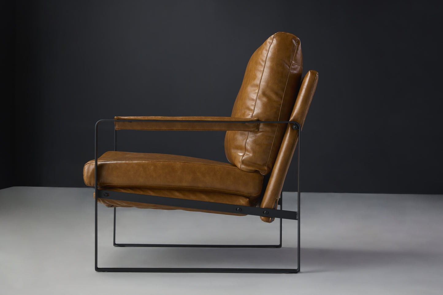 Hazel brown leather chair