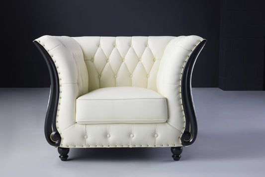 Iris chesterfield chair white yellow