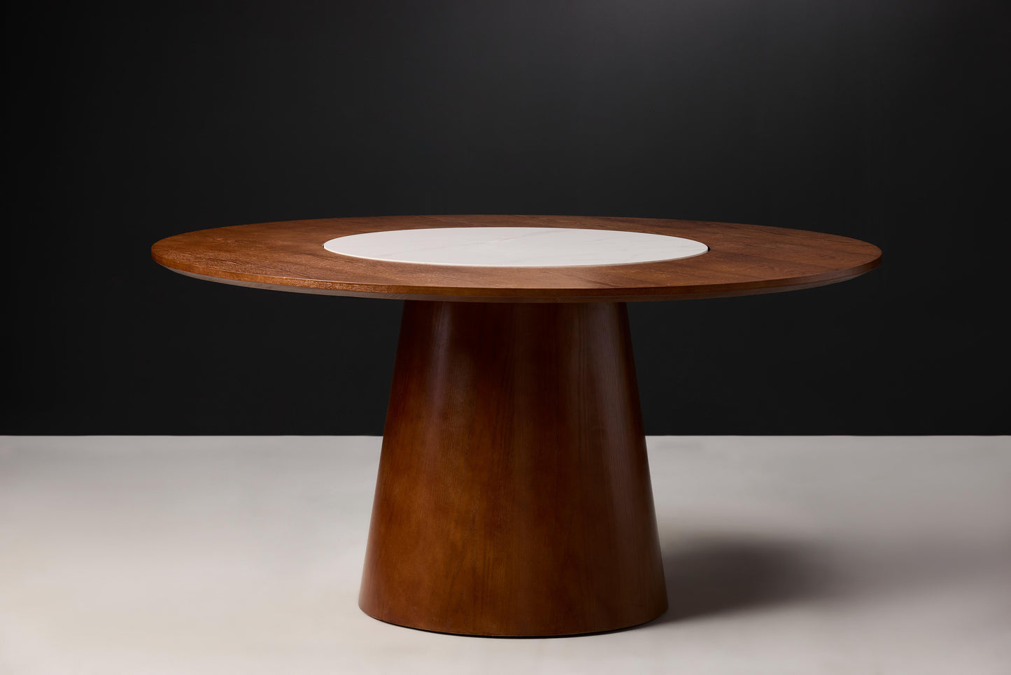 Yara Dark Wood Round Dining Table - 6 Seater