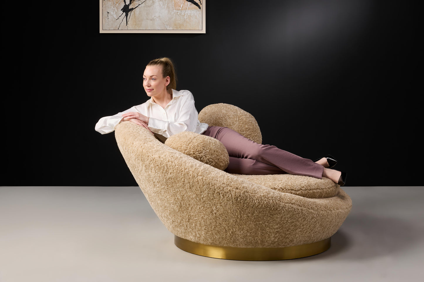 Lotus teddy fabric plush chair