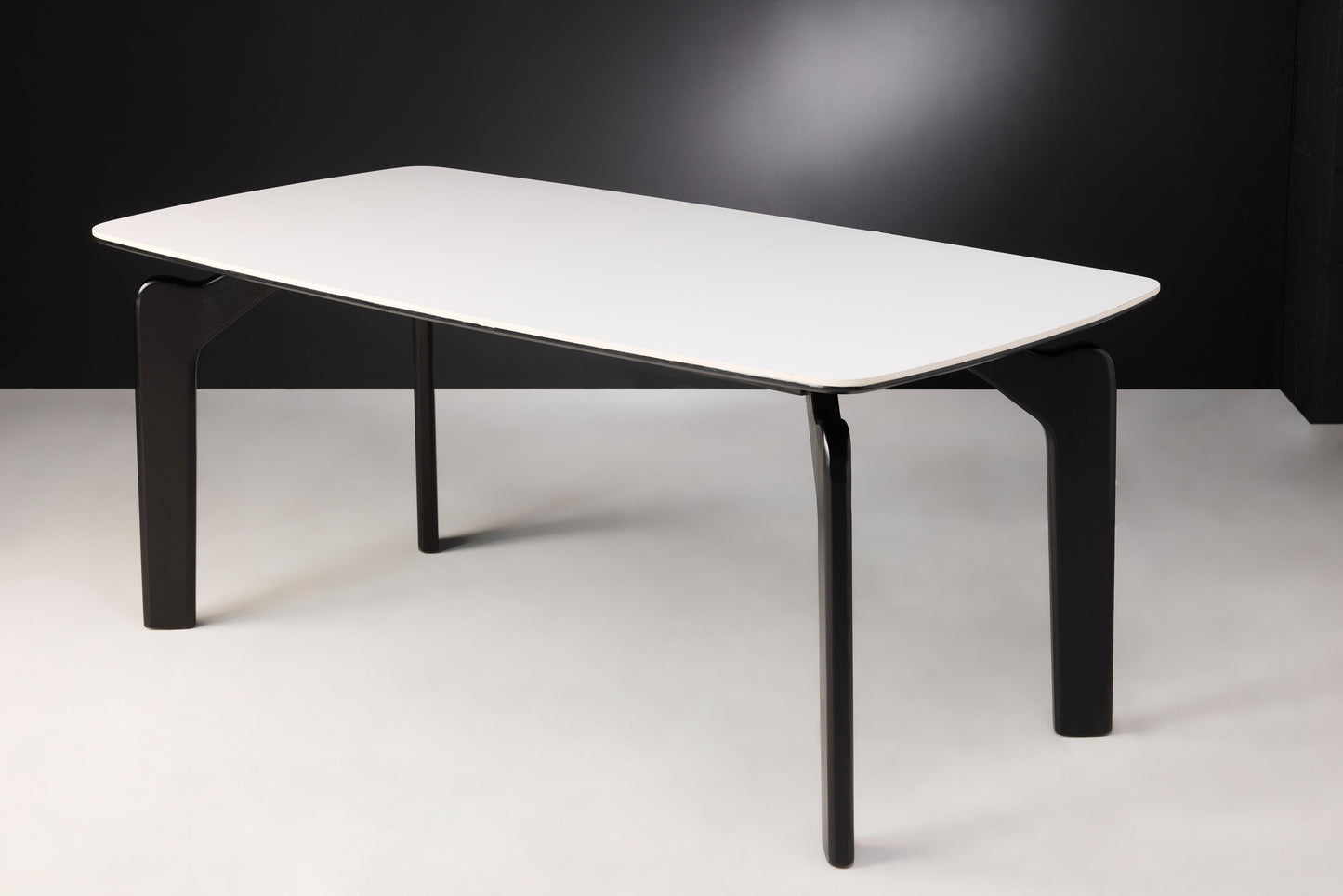 Aya 6-Seater Rectangle Dining Table with White Countertop and Grey Legs