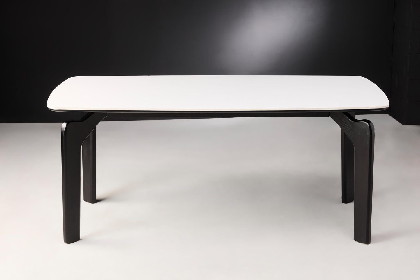 Aya 6-Seater Rectangle Dining Table with White Countertop and Grey Legs