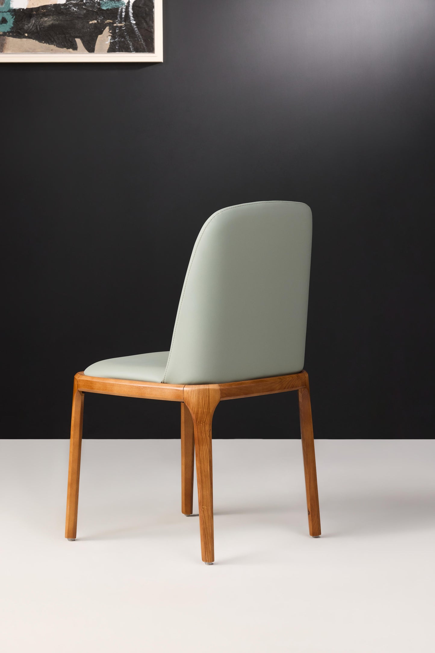 Yara dining chair - mint green with wooden legs