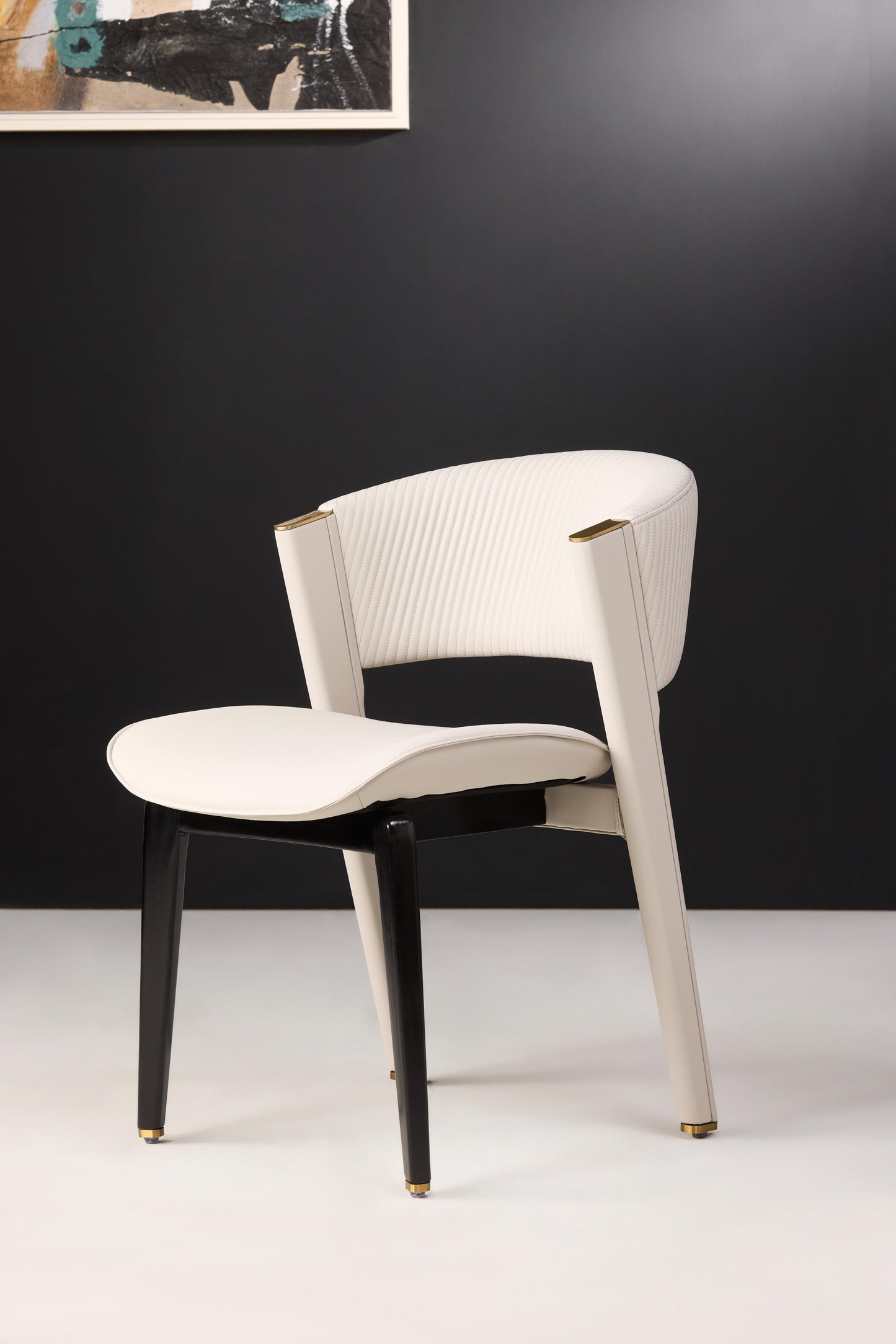 Iben Silicone Leather Dining Chair with Iron Base