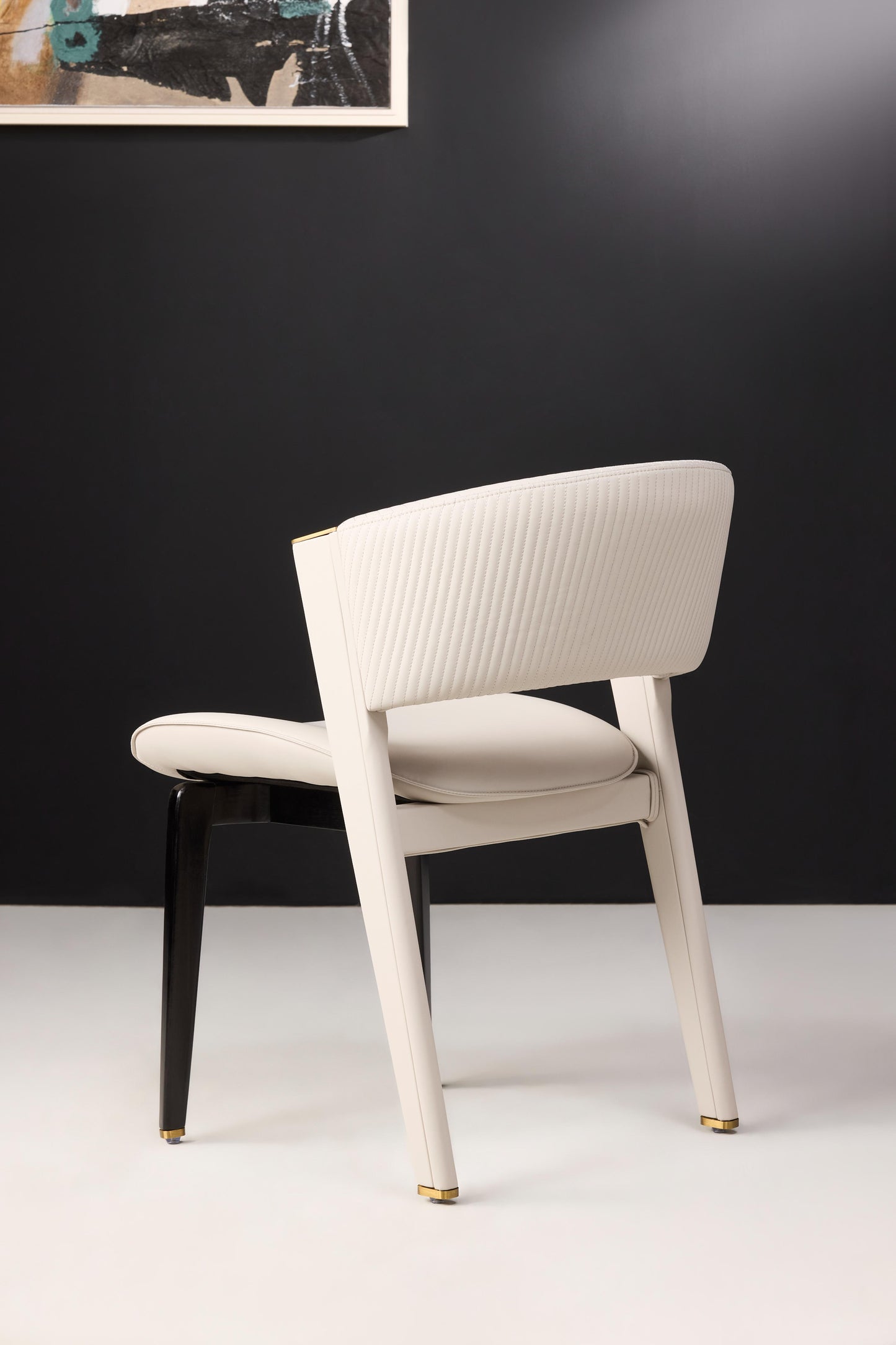 Iben Silicone Leather Dining Chair with Iron Base