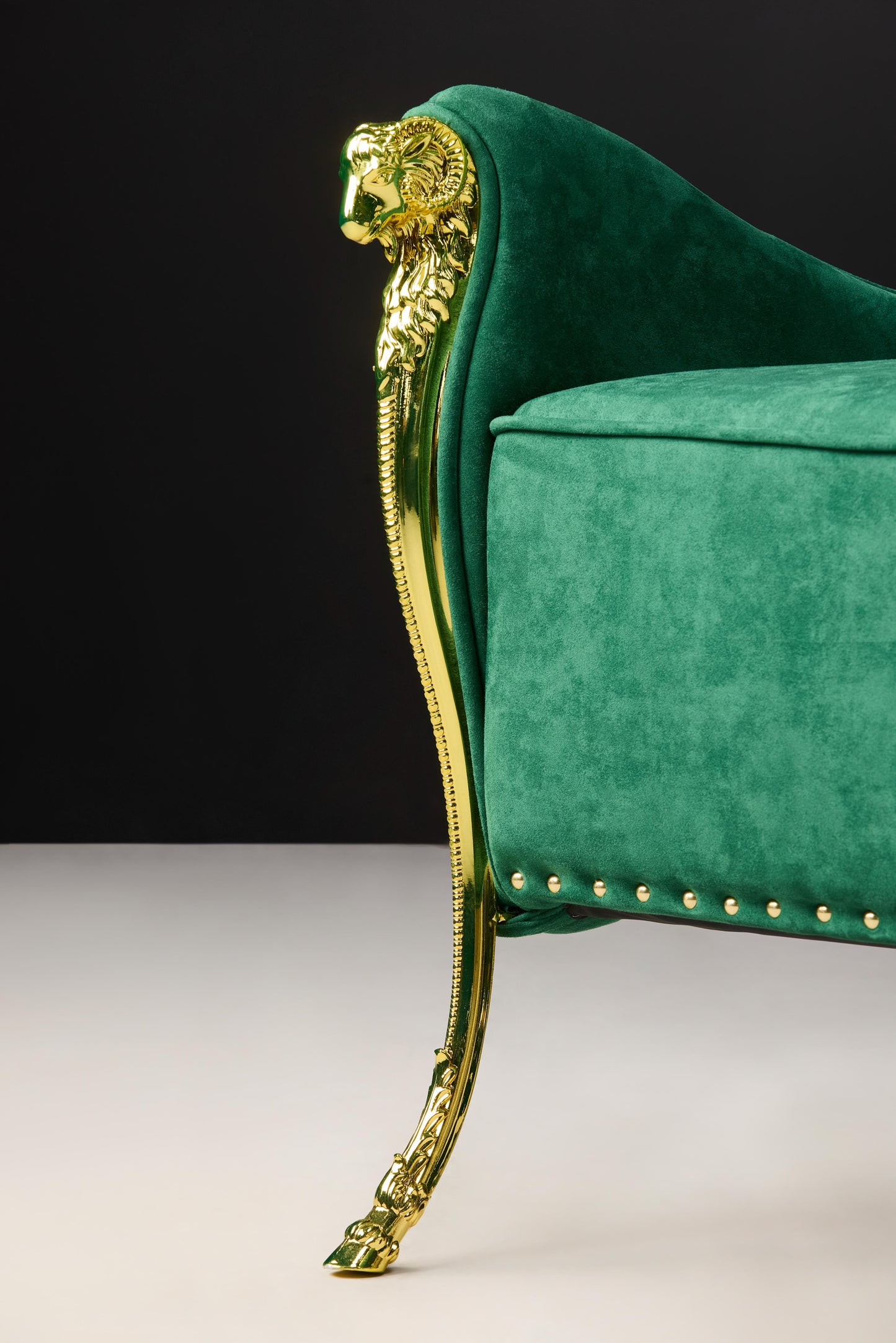 Green Crown Velvet Chair - Royal Style