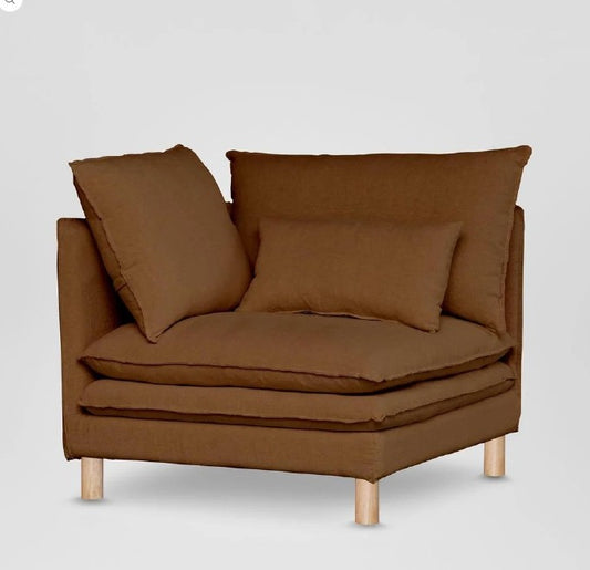 Aura Corner Sofa Base With Cover Brown