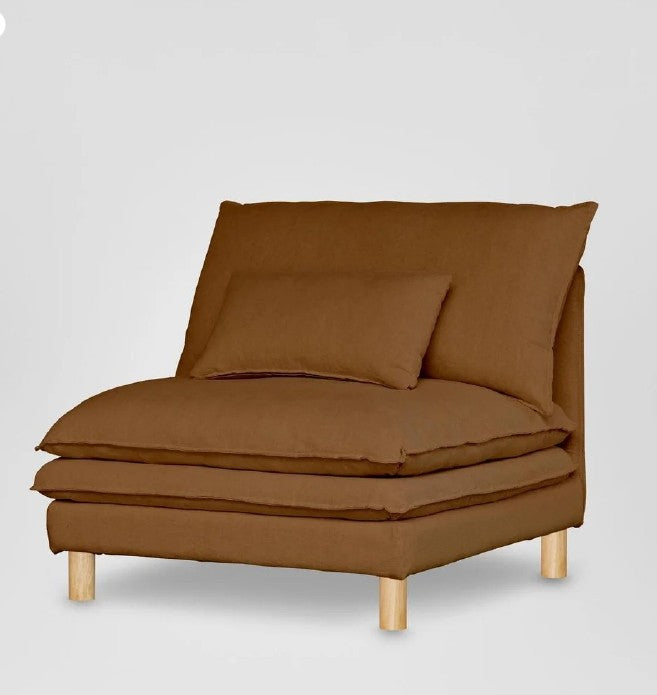 Aura Single Seater Sofa With Cover Brown KITMRDFUR0132BR