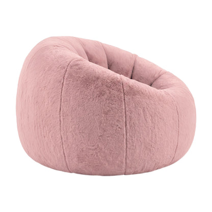 sBean Bag Chair Cover (No Filler) Soft Faux Fur Beanbag Cover Large Round Stuffed Animal Storage Bean Bag Cover Washable Lazy Sofa Cover for Adults Kids Teens, Pink