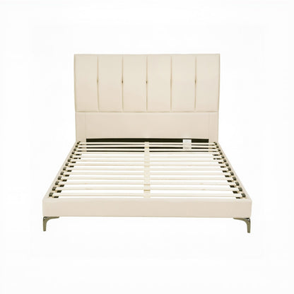Theo Queen Bed Frame Upholstered Platform Bed with Tufted Headboard 300kg Support