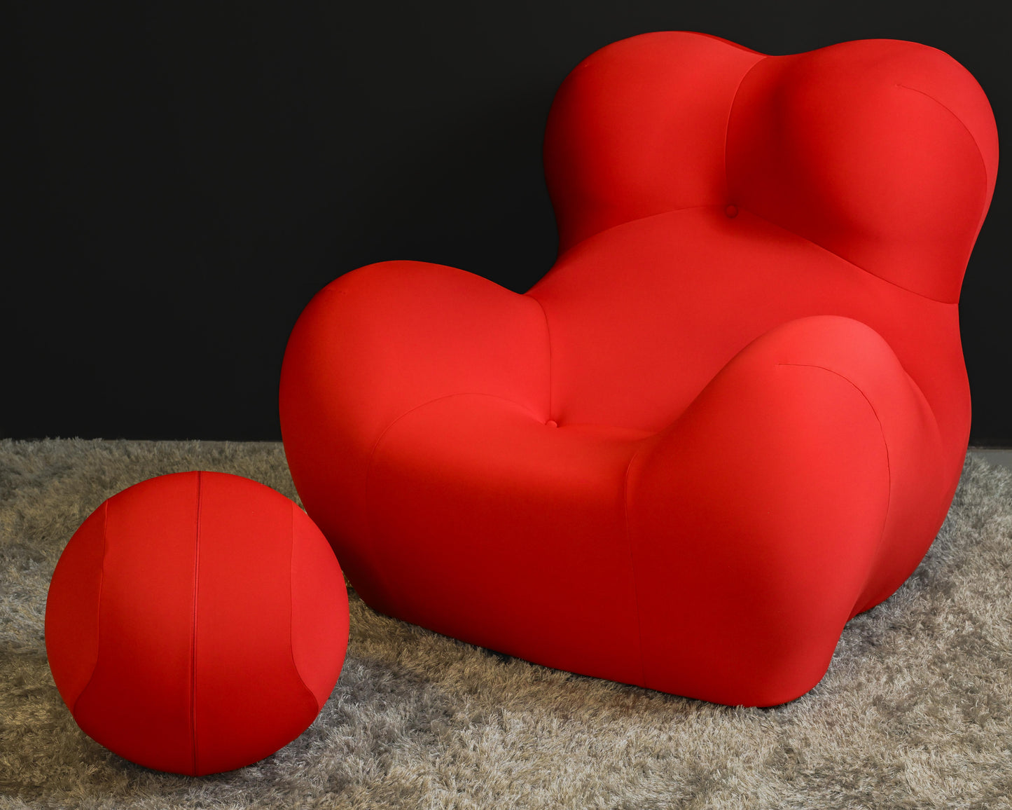 The Milan Single Sofa Chair with ottoman Ball