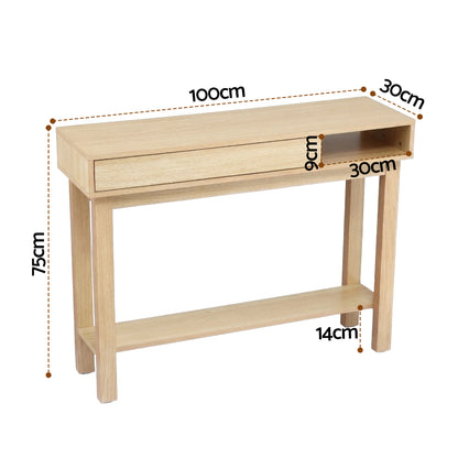 Console Table Entryway Hallway Sofa Side Table Drawer Shelf 100CM Wood