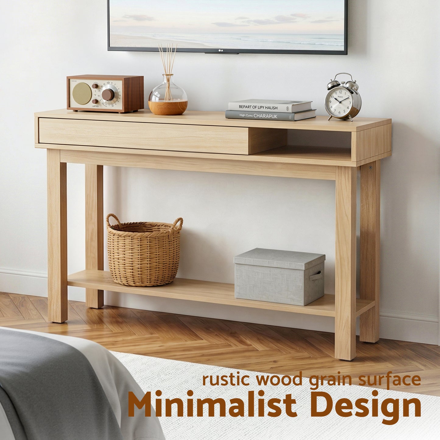 Console Table Entryway Hallway Sofa Side Table Drawer Shelf 100CM Wood