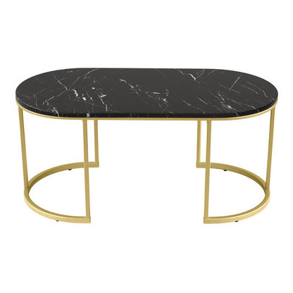 Jade Coffee Table Marble Effect Black