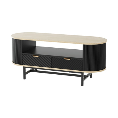 Lida Coffee Table Drawer Shelf Wood&Black