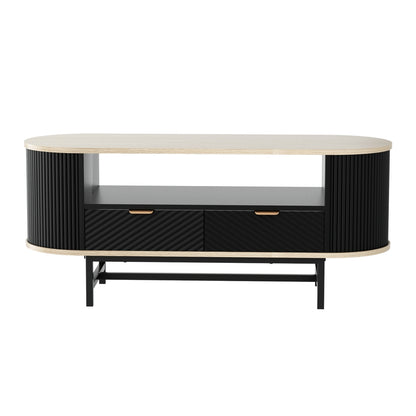 Lida Coffee Table Drawer Shelf Wood&Black