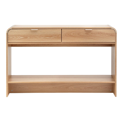 Console Table Hallway Entryway Storage Drawer Shelf Curved Edge 120CM Pine