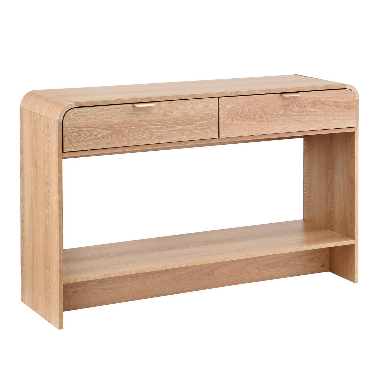 Console Table Hallway Entryway Storage Drawer Shelf Curved Edge 120CM Pine