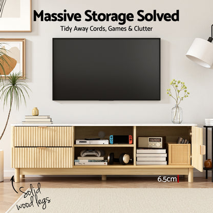 Koda   TV Unit & Coffee Table Set Storage Drawers Pine
