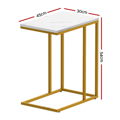Coffee Table Side Table White & Gold