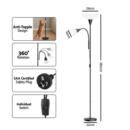 Floor Lamp Mother and Child Modern Home Living Room Office Reading Black