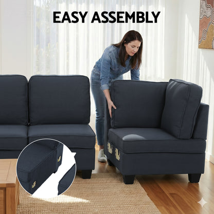 Isla Modular Sofa Chaise Set 4-seater Dark Grey