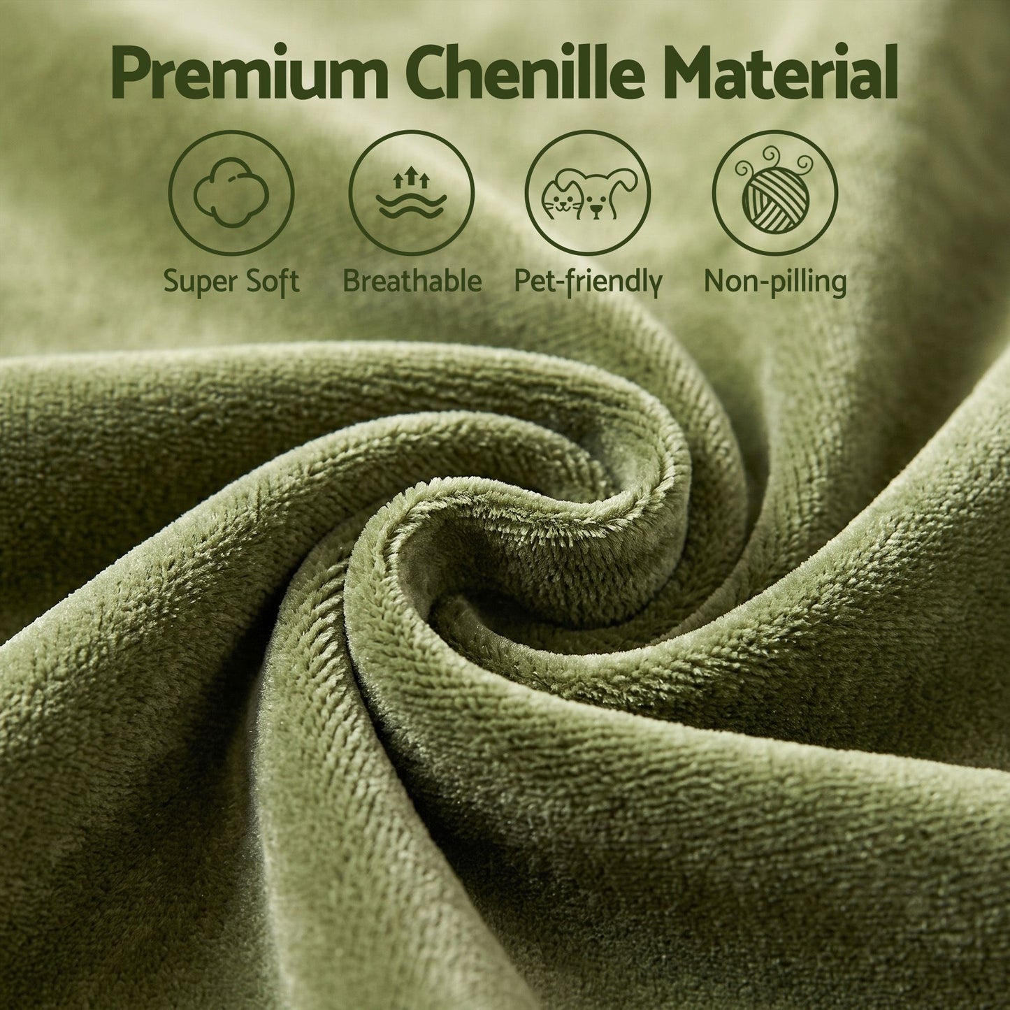 Green Olives   Sofa Armless Chenille No Assembly Removable Cover Green