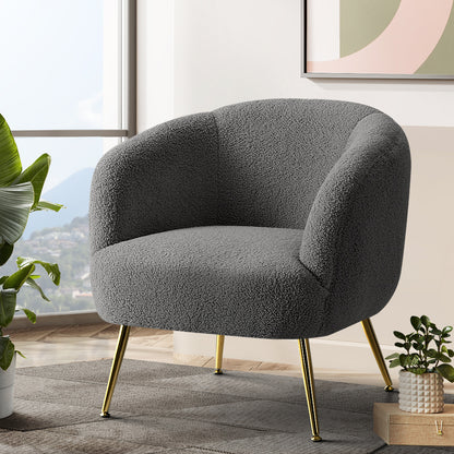 Isla Armchair Lounge Chair Accent Chairs Arm Armchairs Sherpa Boucle Charcoal