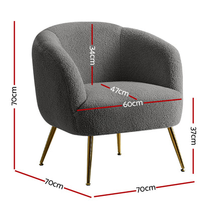Isla Armchair Lounge Chair Accent Chairs Arm Armchairs Sherpa Boucle Charcoal