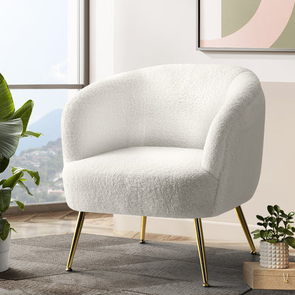 Poppy   Armchair Lounge Chair Accent Chairs Armchairs Sherpa Boucle Sofa White