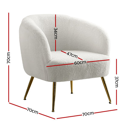 Poppy   Armchair Lounge Chair Accent Chairs Armchairs Sherpa Boucle Sofa White