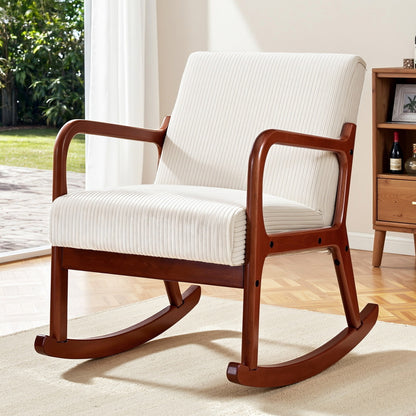 HO Rocking Armchair Lounge Chair Corduroy Beige