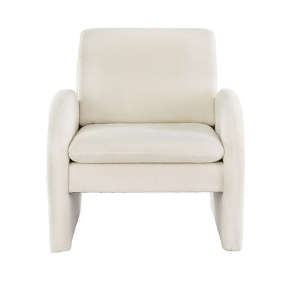 Ezra Armchair Accent Chair Lounge Tub Sofa Couch Curved Arm Seat Boucle White