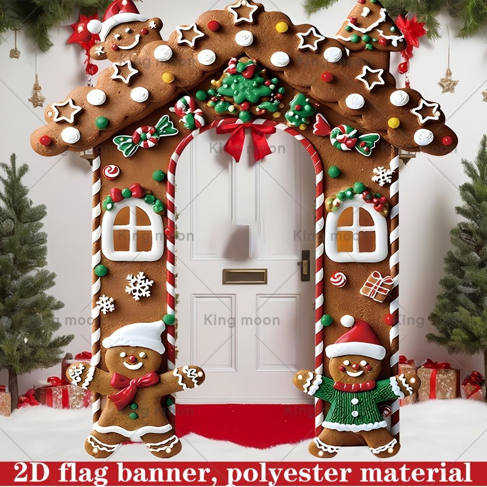 Christmas Decoration 2D Flat Banner Merry Christmas Archway Front Porch Decor - 03 - Size 180-235CM