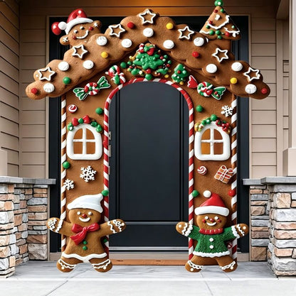 Christmas Decoration 2D Flat Banner Merry Christmas Archway Front Porch Decor - 04 - Size 180-235CM