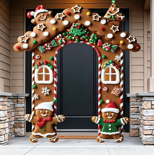 Christmas Decoration 2D Flat Banner Merry Christmas Archway Front Porch Decor - 04 - Size 180-235CM