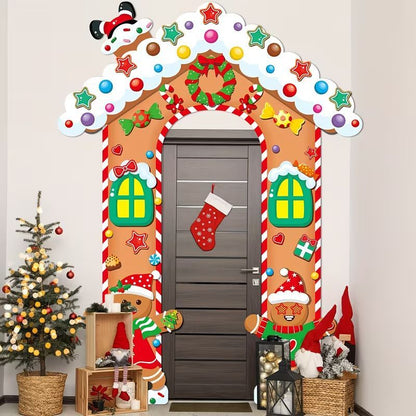 Christmas Decoration 2D Flat Banner Merry Christmas Archway Front Porch Decor - 04 - Size 180-235CM
