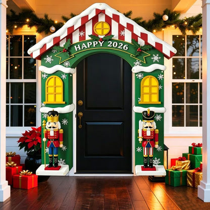 Christmas Decoration 2D Flat Banner Merry Christmas Archway Front Porch Decor - 04 - Size 180-235CM