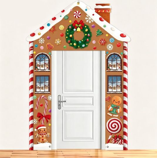Christmas Decoration 2D Flat Banner Merry Christmas Archway Front Porch Decor - 04 - Size 180-235CM