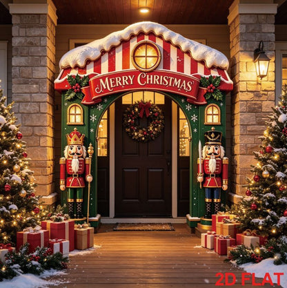 Christmas Decoration 2D Flat Banner Merry Christmas Archway Front Porch Decor - 05 - Size 180-200CM