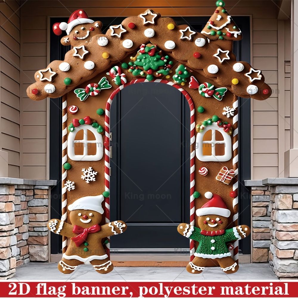 Christmas Decoration 2D Flat Banner Merry Christmas Archway Front Porch Decor - 05 - Size 180-200CM