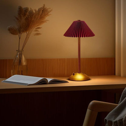 LED Table Lamp with 3 Brightness Levels, USB Desk Lamp for Bedside Desk Dining Table, Red